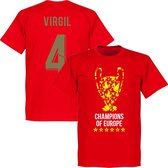 Liverpool Trophy Virgil 4 Champions of Europe 2019 T-Shirt - Rood - XXXL