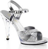 EU 37 = US 7 | FLAIR-419(G) | 4 1/2 Heel, 1/2 PF Criss Cross Ankle Strap Sandal