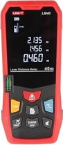 UNI-T LM40 laser afstandsmeter met meetbereik van 40 meter lengte, oppervlakte en volume meting, waterpas en groot LCD display