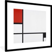 Fotolijst incl. Poster - Compositie - Piet Mondriaan - 40x40 cm - Posterlijst