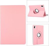 Voor Xiaomi Pad 5 360 graden rotatie Litchi-textuur Flip lederen tas met houder (roze)