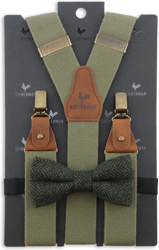 Sir Redman - Bretels met strik - bretels combi pack Essential Brennan - groen