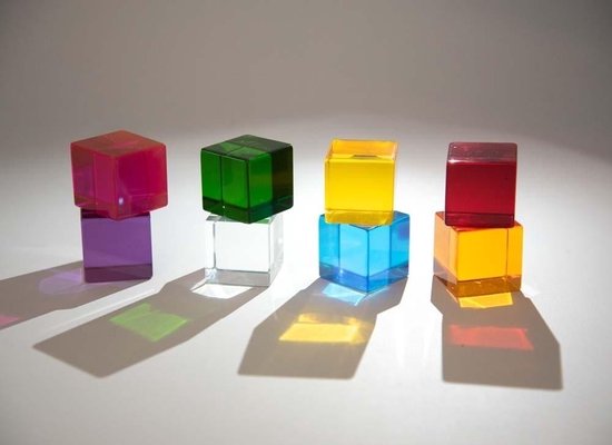 Thumbnail van een extra afbeelding van het spel Transparante Perceptie Blokken - Set van 8