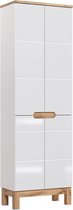 Badkamerkast 186,7x60 cm Wit Eiken – Badkamer Meubel Bloom – Luxe Badkamer Kast Inclusief Soft-close - Perfecthomeshop