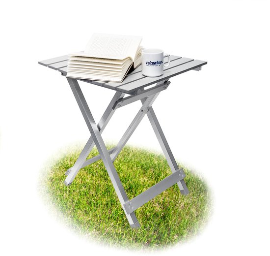 relaxdays Table pliante aluminium 49,5 cm petite - Petite table de camping - Table pliante.