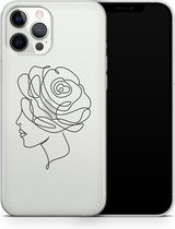 ShieldCase Flower Face geschikt voor Apple iPhone 12 / 12 Pro hoesje - transparant + glazen Screen Protector
