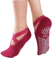 Yoga & Pilates sokken met antislip - 'Ballerina Yoga' - dichte tenen - Rood