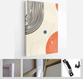 A trendy set of Abstract Hand Painted Illustrations for Postcard, Social Media Banner, Brochure Cover Design or Wall Decoration Background - Modern Art Canvas - Vertical - 19086988