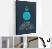 A trendy set of Abstract Black Hand Painted Illustrations for Postcard, Social Media Banner, Brochure Cover Design or Wall Decoration Background - Modern Art Canvas - Vertical - 19