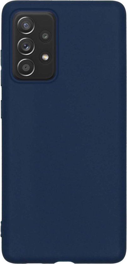 Coque de téléphone bleu foncé, arrière avec découpe pour appareil photo.