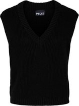 Pieces Trui Pccarole V-neck Knit Vest Bc 17117319 Black Dames Maat - S