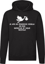 Ik heb de ooievaar gebeld en een broertje of zusje besteld Hoodie | sweater | trui | geboorte | baby | bevalling | zwangerschap | kind | oom tante | unisex | capuchon