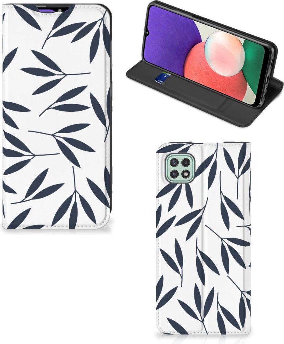 Samsung Galaxy A22 5G Smart Cover Leaves Blue