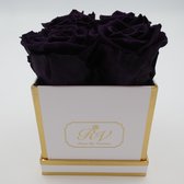 Longlife rozen - flowerbox - paarse rozen - echte rozen - giftbox - cadeau voor vrouwen - geschenk