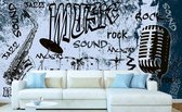 Dimex Music Blue Vlies Fotobehang 375x250cm 5-banen