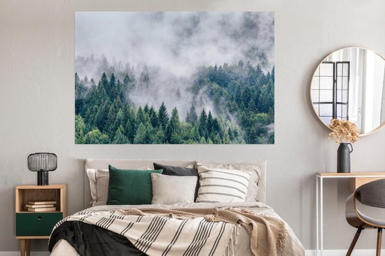 Poster Forêt - Brouillard - Arbres - 180x120 cm XXL