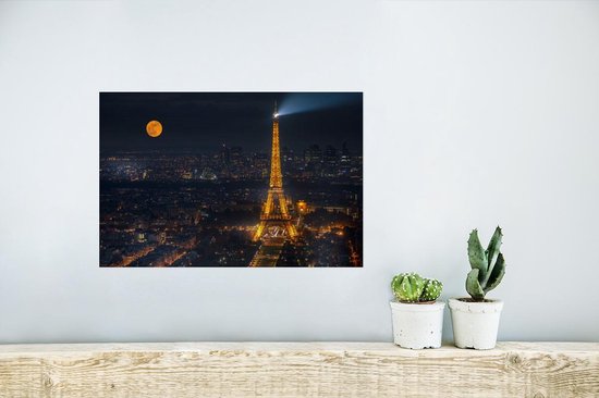 Affiche Paris - Tour Eiffel - Lune - 30x20 cm