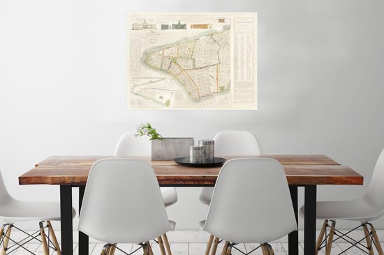 Affiche Carte - New York - Vintage - 80x60 cm