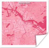 Amsterdam Pays-Bas 52372 ° N / 4906 ° E - poster rose vif 100x100 cm - Tirage photo sur Poster (décoration murale salon / chambre) / Poster villes européennes