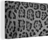 Tableau sur toile Fourrure léopard - noir et blanc - 150x100 cm - Décoration murale