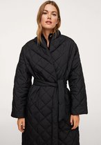 Mango Jas Gewatteerde Jas Met Ceintuur 17035514 99 Dames Maat - XS
