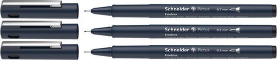 Fineliner Schneider Pictus - Coffret 3 pcs. (noir 0,2, 0,5 et