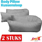 2x Kussenbeschermer Lichaamskussen - Lichaamskussen sloop 40 x 140 - Body Pillow case  - Kussensloop - Grijs - Zwangerschapskussens sloop - Voedingskussen sloop