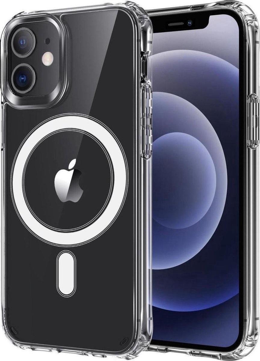 Apple iPhone 12 hoesje – Transparant - voor magnetische Apple Oplader - Doorzichtig - iPhone 12 / 12 Pro met Oplaadfunctie cover