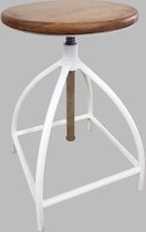 Sunfield draaikruk / barkruk | Kruk / draaistoel in hoogte 46/75 cm verstelbaar | Liverpool hout metalen frame