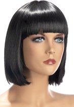 World Wigs Sophie - Pruik - Halflang Donkerbruin - Carre met Rechte Pony