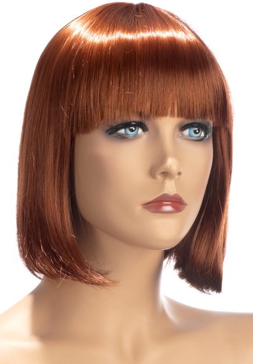 World Wigs Sophie - Pruik - Halflang Koper - Carre met Rechte Pony - World Wigs