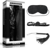 Lovetoy Bondage Kit Deluxe - BDSM - Set van Flogger, Masker en Gagball - Zwart