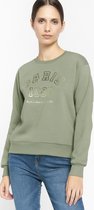 LOLALIZA Sweater met tekst - Khaki - Maat L