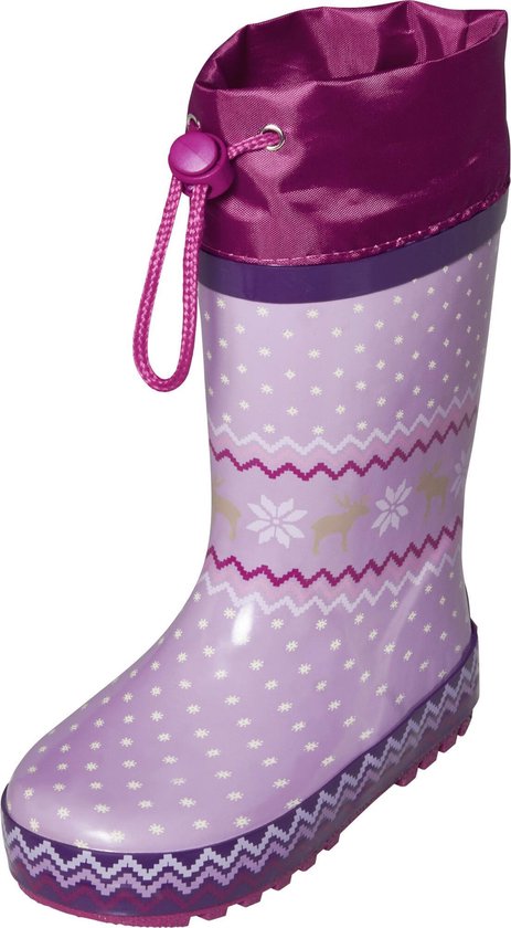 Playshoes - Bottes de pluie pour femmes pour enfants avec cordon de serrage - Norvège - Violet - taille 22EU