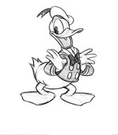 Disney Poster - Donald Duck Sketch - 80 X 60 Cm - Zwart