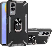 Voor vivo Y51 2020 december pc + TPU-beschermhoes met 360 graden draaibare ringhouder (grijs)