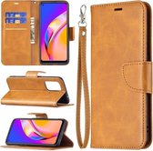 Voor OPPO A94 5G/F19 Pro + 5G/Reno5 Z Retro Lamsvacht Textuur Pure Kleur Horizontale Flip PU Lederen Case met Houder & Kaartsleuven & Portemonnee & Lanyard (Geel)