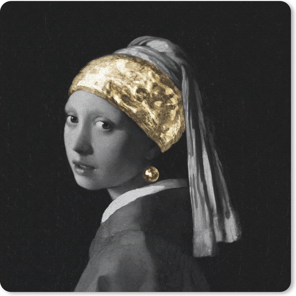 Muismat - Meisje met de parel - Vermeer - Kunst - 20x20 cm -