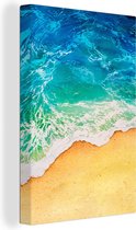 Canvas Schilderij Zee - Golf - Strand - 80x120 cm - Wanddecoratie