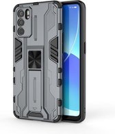 Voor OPPO Reno6 Pro 5G Supersonic PC + TPU Schokbestendige beschermhoes met houder (grijs)