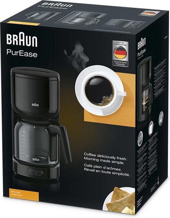 Opties voor koffiebereiding - Braun 0X13211019 - Braun PurEase KF 3120 BK - Filter-koffiezetapparaat - Zwart