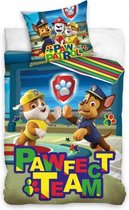 dekbedovertrek Paw Patrol 140 x 200 cm/90 cm blauw