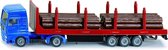 vrachtwagen met oplegger voor houttransport blauw/rood (1659)