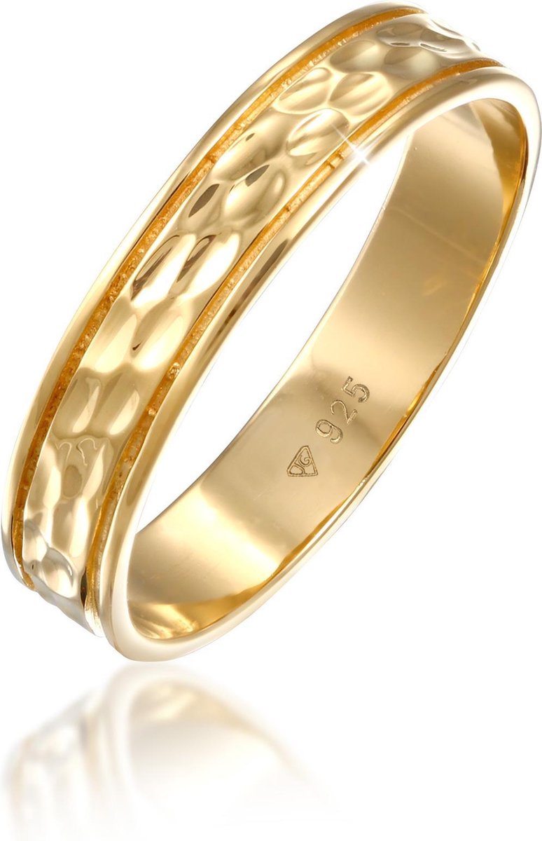 Elli PREMIUM Dames Ring Elli PREMIUM Ring Dames Band Paar Partner Huwelijk Gestructureerd in 925 sterling zilver