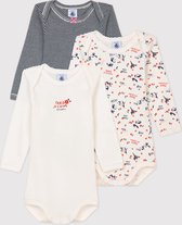 Petit Bateau 3 Pack Baby Meisjes Rompertje - Maat 92/98