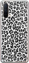 OnePlus Nord CE 5G hoesje siliconen - Luipaard grijs | OnePlus Nord CE case | grijs | TPU backcover transparant