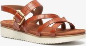 Blue Box dames sandalen met croco print - Cognac - Maat 38