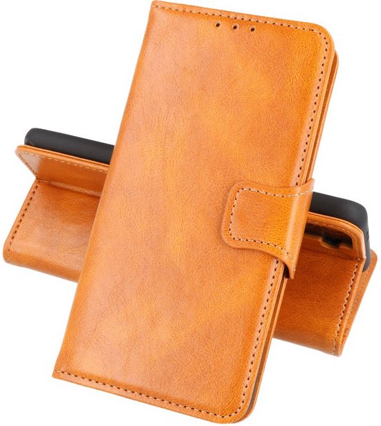 Zakelijke Book Case Telefoonhoesje - Portemonnee Hoesje - Pasjeshouder Wallet Case - Geschikt voor Motorola Moto G30 en Moto G10 - Bruin