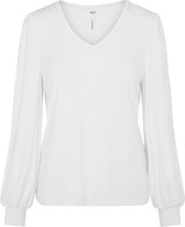 Object T-shirt Objannie L/s V-neck Top Noos 23035748 White Dames Maat - S