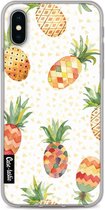 Casetastic Apple iPhone X / iPhone XS Hoesje - Softcover Hoesje met Design - Pineapples Orange Green Print
